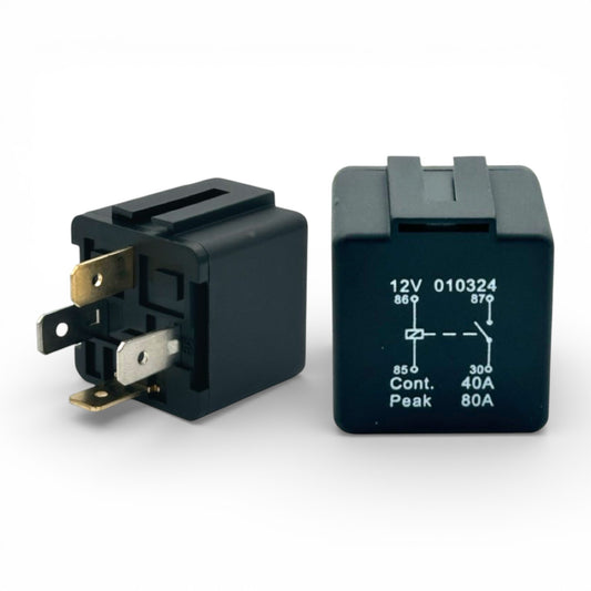 12V Relay 4 Pin Automotive 40A / 30A Normally Open with Bracket – Standard Car & Van Relay (RY1)