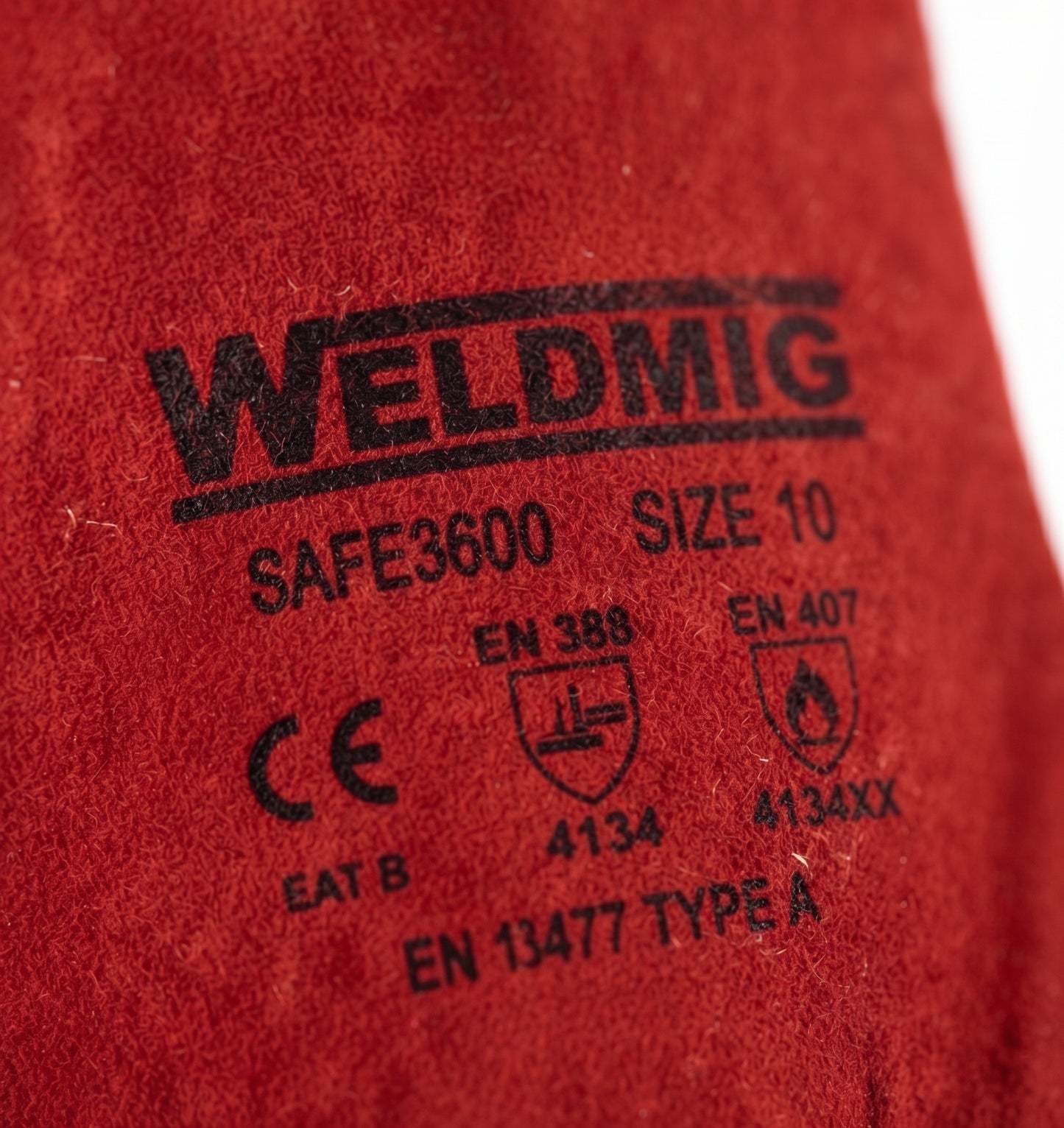 Red Superior MIG Welding Gauntlets Heat Resistant Leather Protective Gloves – Size 10 Heavy Duty