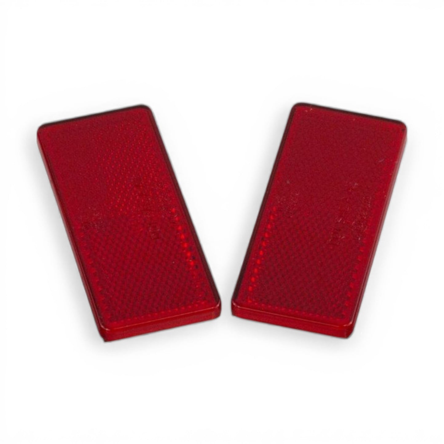 2x Self-Adhesive Red Rectangular / Oblong Trailer Reflectors 94mm x 44mm Road Legal