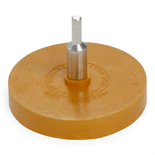 Rubber Eraser Wheel with Spindle Adapter – 84mm | Sticker, Decal & Adhesive Remover | Drill Attachment
