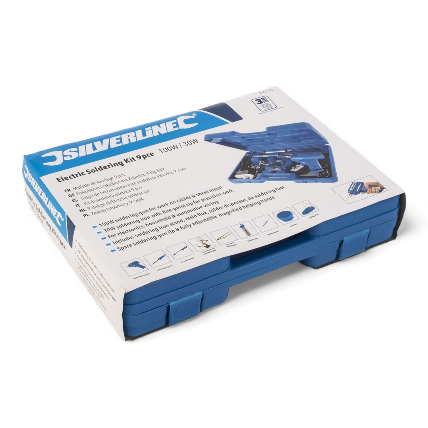 Soldering Kit – 30W Precision Iron & 100W Soldering Gun | Complete Set with Flux, Solder, Tools