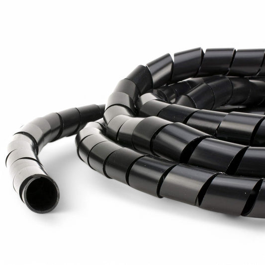 Spiral Wrap Cable Tidy – Flexible Wire Binding & Cable Management | Black LDPE | Multiple Sizes