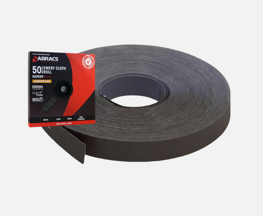 Emery Cloth Roll – Abracs Aluminium Oxide (Choose Grit & Length) | 25mm Wide | Fine, Medium & Coarse Grits