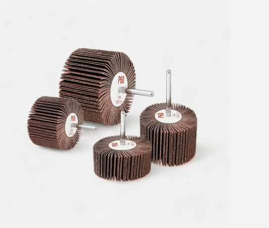 Rotary Die Flap Wheels – Aluminium Oxide Abrasive (40–120 Grit) | 6mm Shank | Deburring, Sanding & Finishing