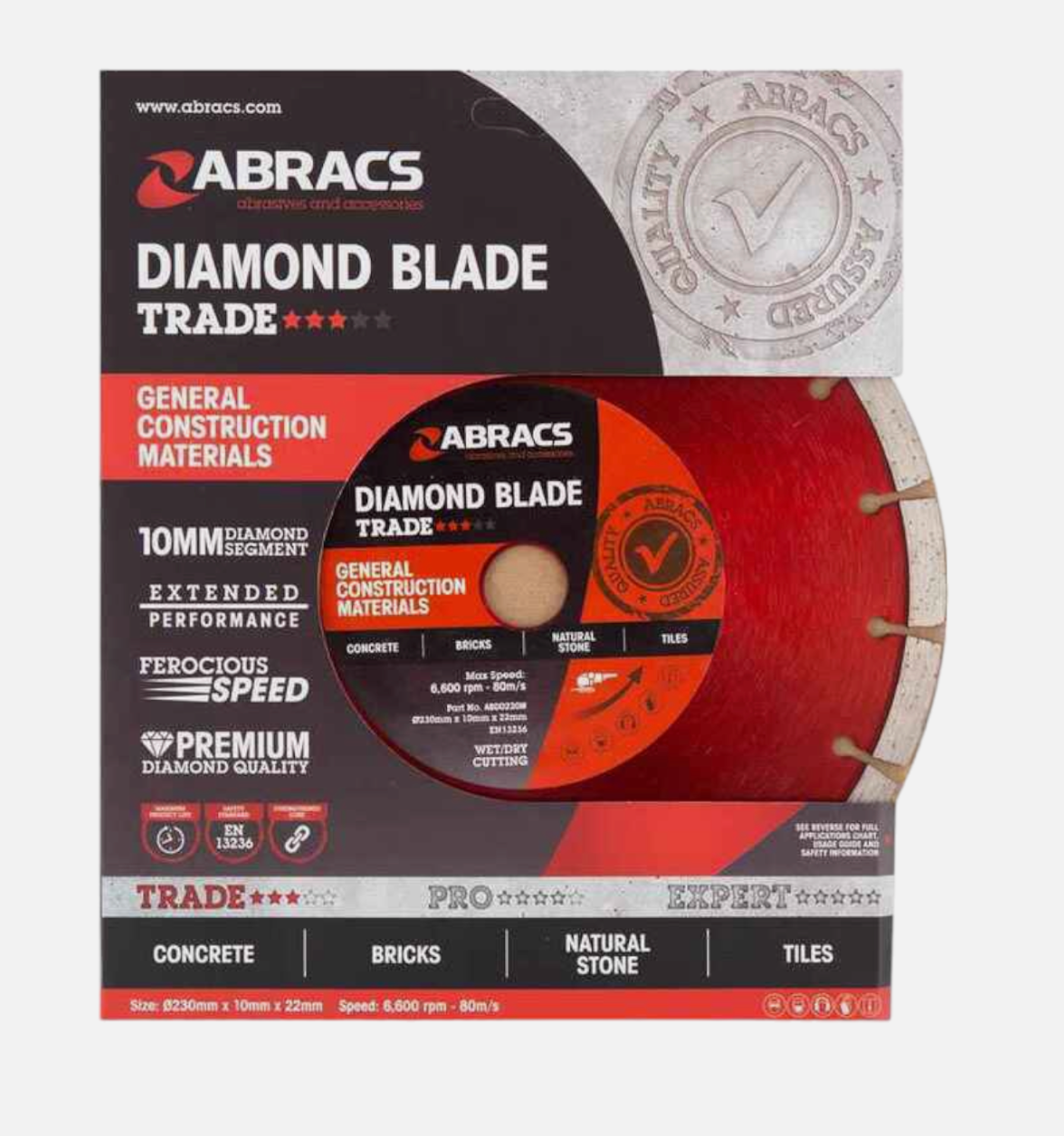 Abracs Diamond Cutting Discs – 115mm, 125mm, 230mm & 300mm | Angle Grinder Blades for Masonry & Stone