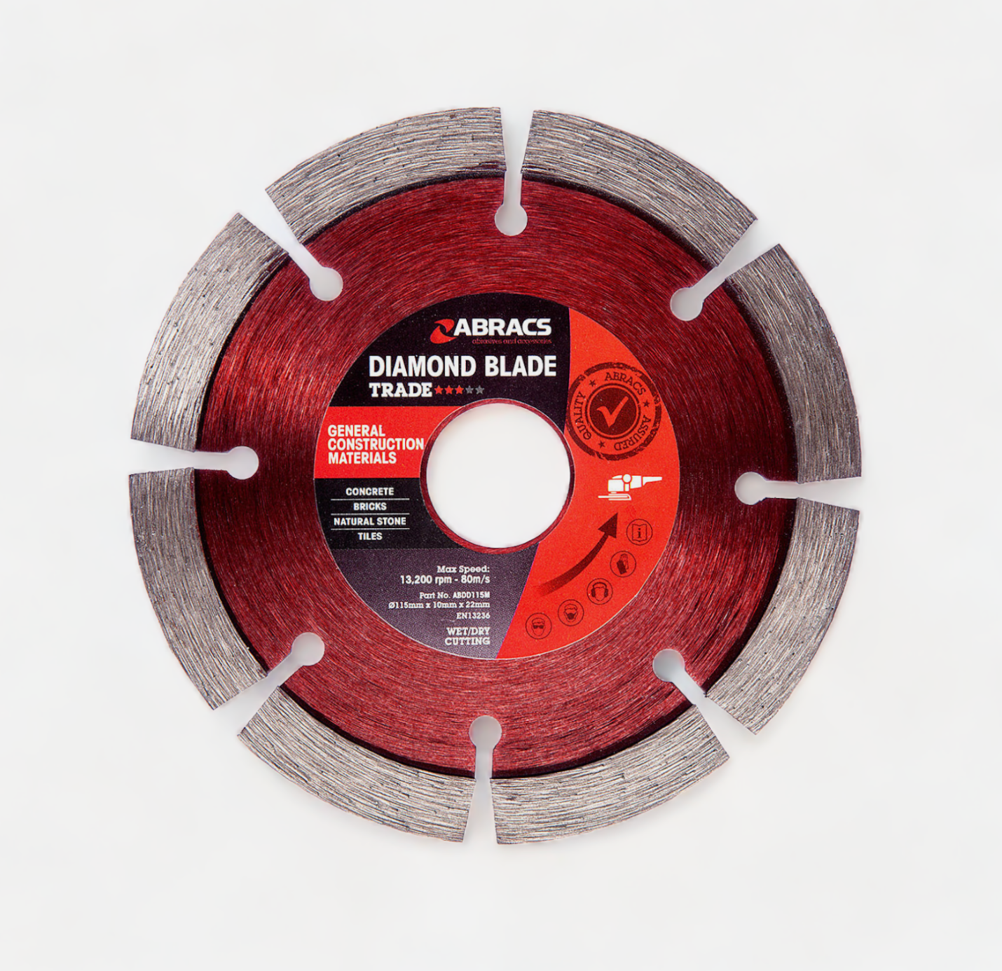 Abracs Diamond Cutting Discs – 115mm, 125mm, 230mm & 300mm | Angle Grinder Blades for Masonry & Stone