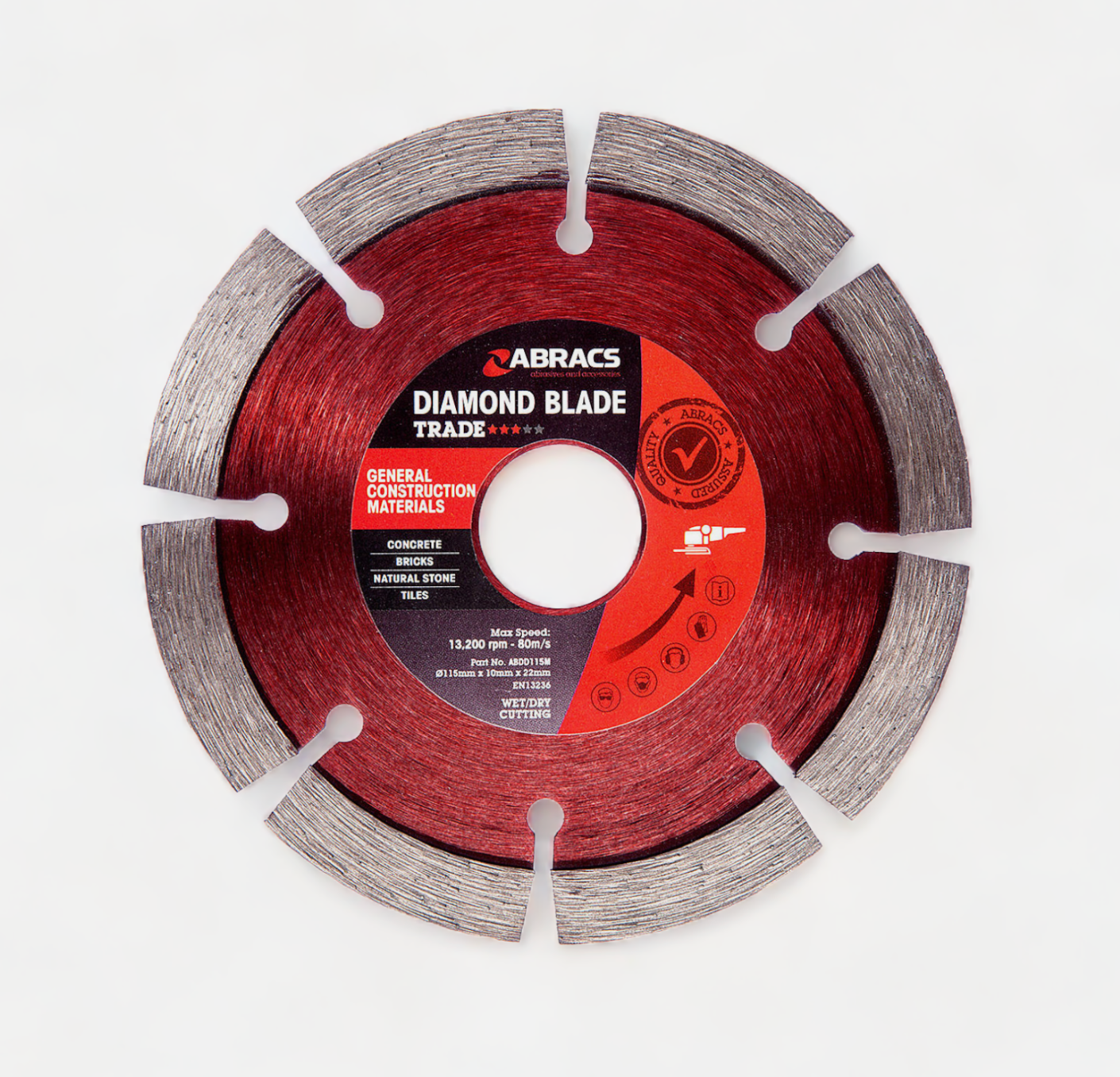 Abracs Diamond Cutting Discs – 115mm, 125mm, 230mm & 300mm | Angle Grinder Blades for Masonry & Stone