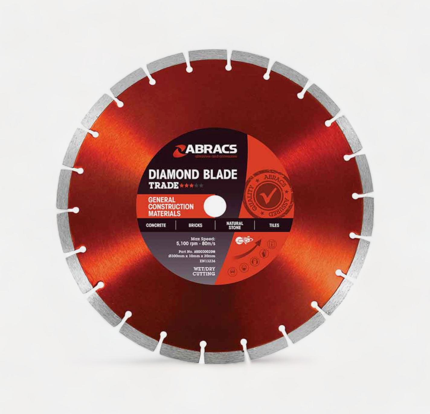 Abracs Diamond Cutting Discs – 115mm, 125mm, 230mm & 300mm | Angle Grinder Blades for Masonry & Stone