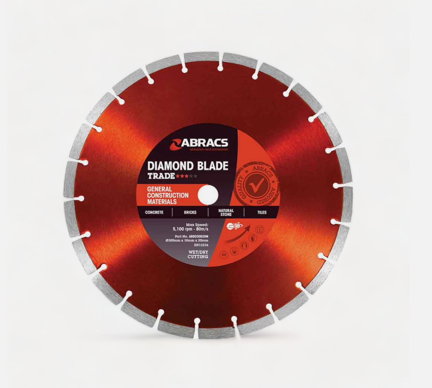 Abracs Diamond Cutting Discs – 115mm, 125mm, 230mm & 300mm | Angle Grinder Blades for Masonry & Stone
