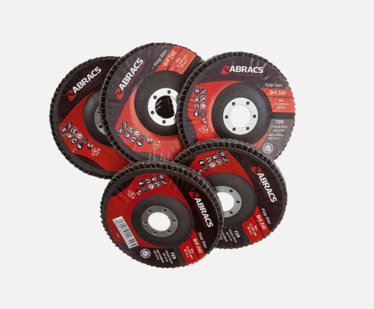Abracs Flap Discs – 100mm to 180mm | Aluminium Oxide Grinding & Sanding Wheels | 40, 60 & 80 Grit