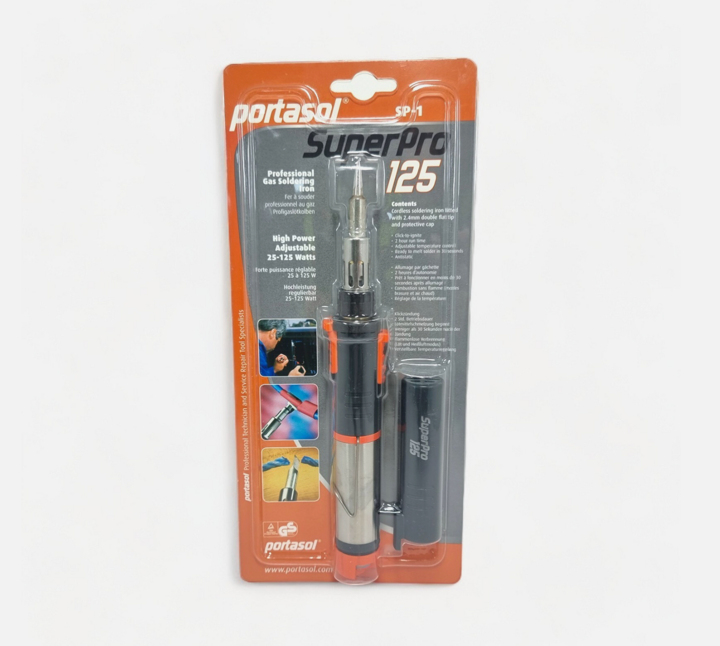 Portasol Super Pro 125 Gas Soldering Iron 25-125 Watts Cordless 2.4mm Double Tip