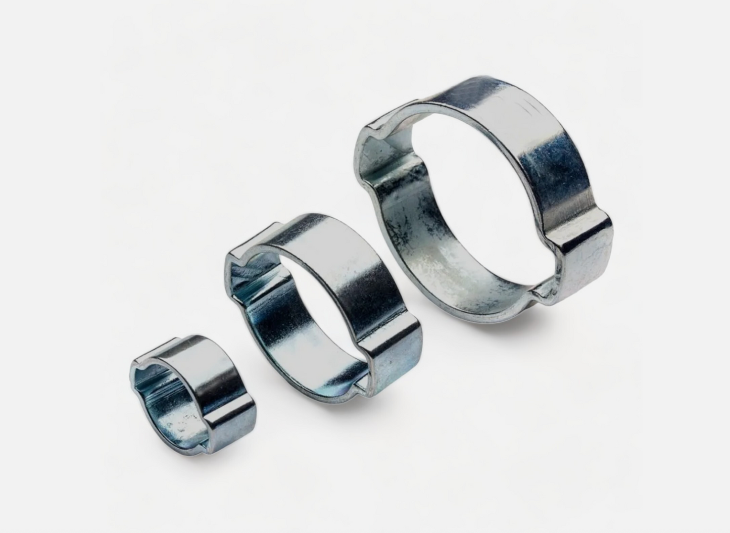 Double Ear O Clips Hose Pipe Clamps – Crimp O Clips for Air, Fuel, Silicone & Water | O Clips (Double Ear Clamps) (8–23mm)