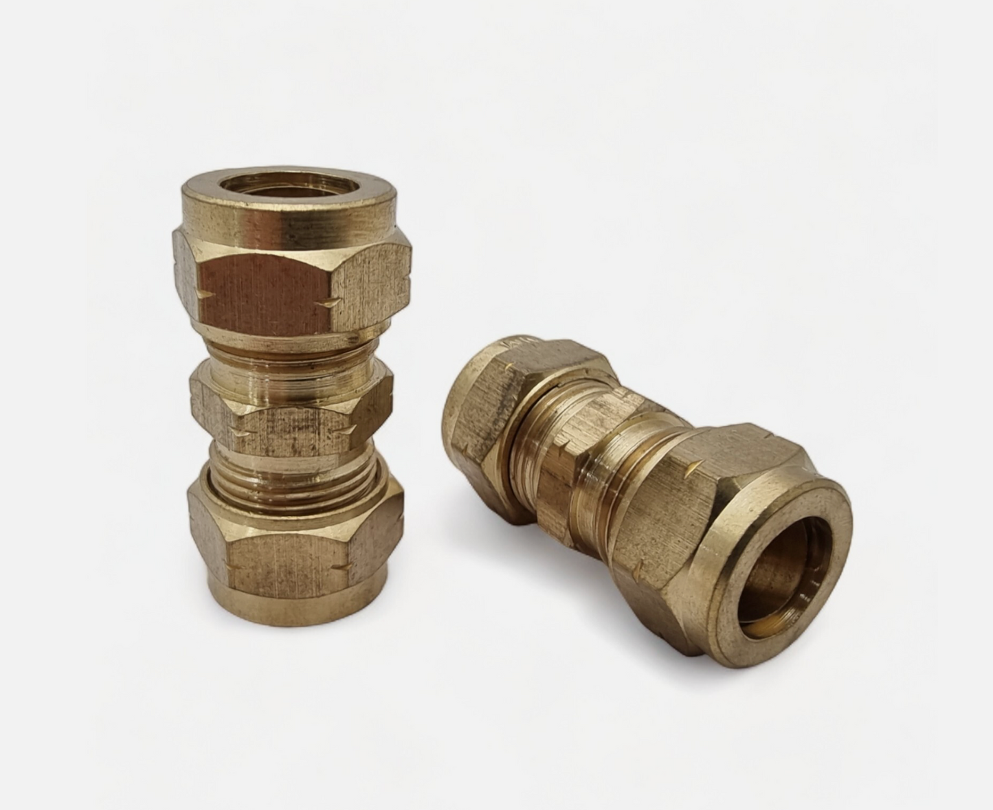 Brass Compression Pipe Fittings – Tube Couplings with Olives | Brass Tube Couplings (With Olives)