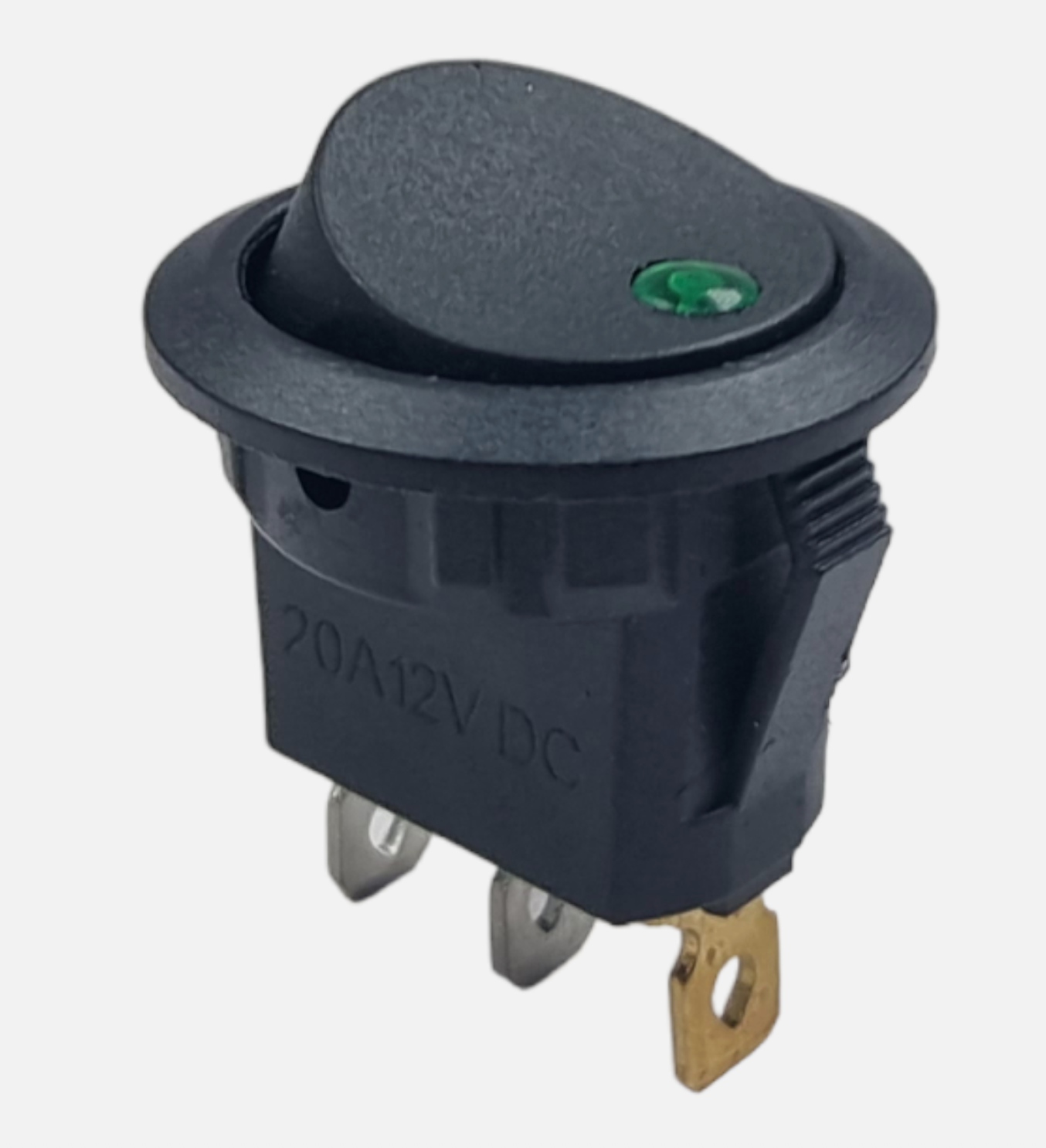 LED Rocker Switch ON/OFF 12V DC Round Panel Mount 16A SPST Illuminated Switch Red Green Blue Amber