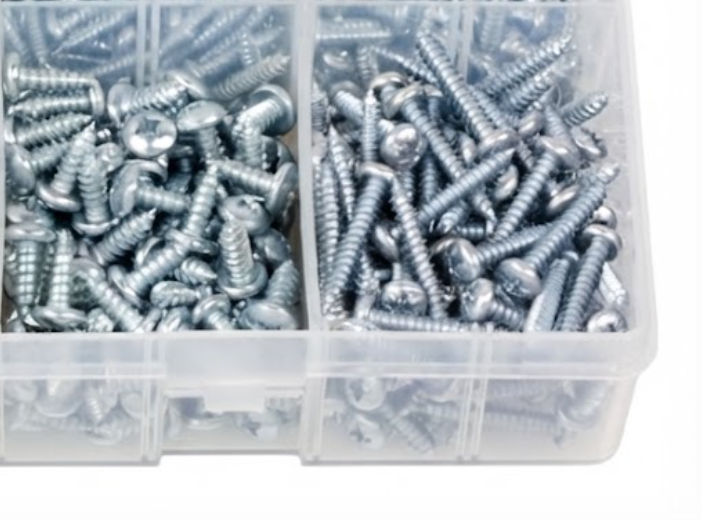 800pc Assorted Self Tapping Screws Box - Pan Head Pozi, No 6 to 12