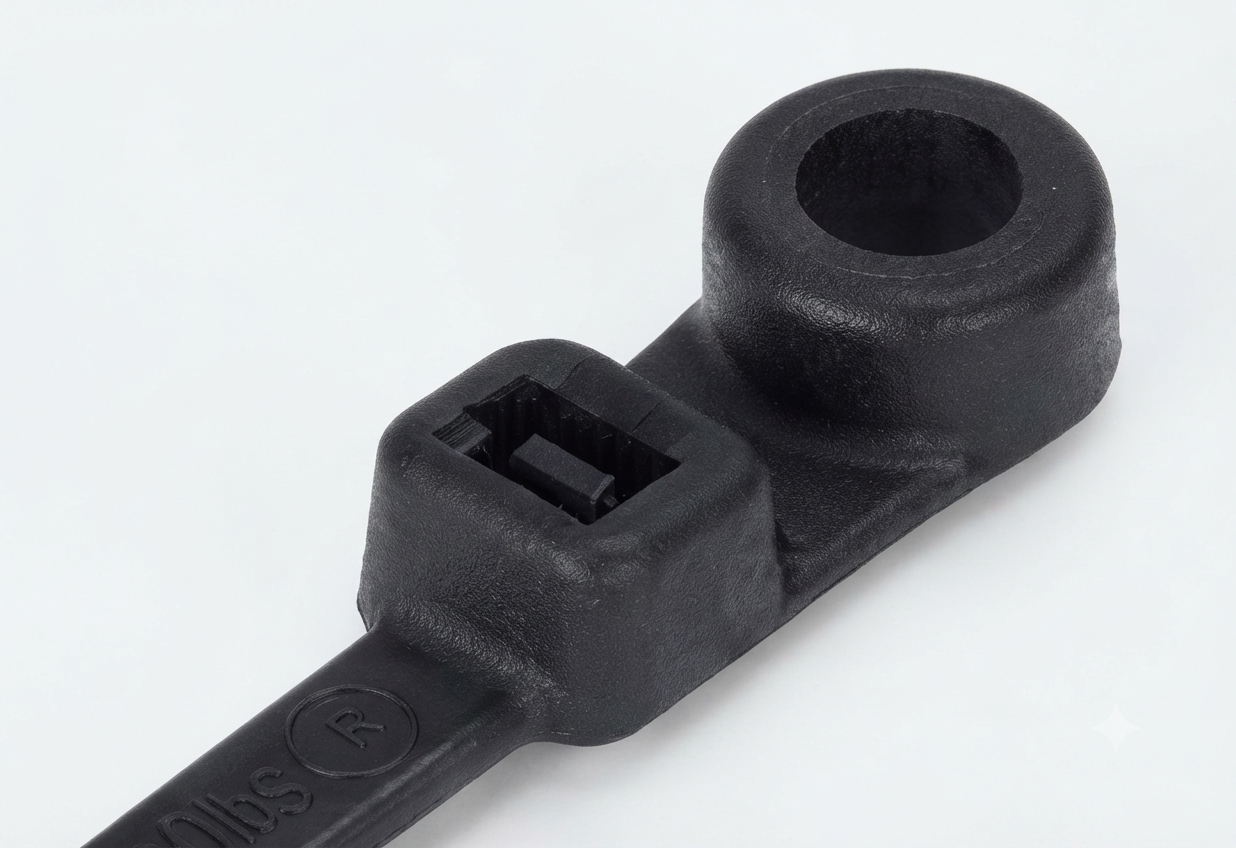 Screw Mount Cable Ties – Mounting Hole, Nylon 66 (M3–M6)