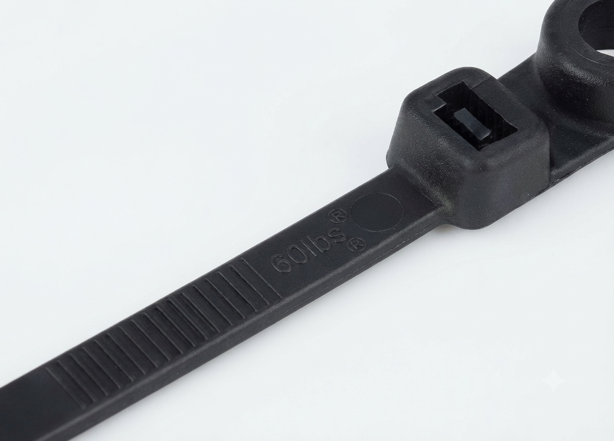 Screw Mount Cable Ties – Mounting Hole, Nylon 66 (M3–M6)