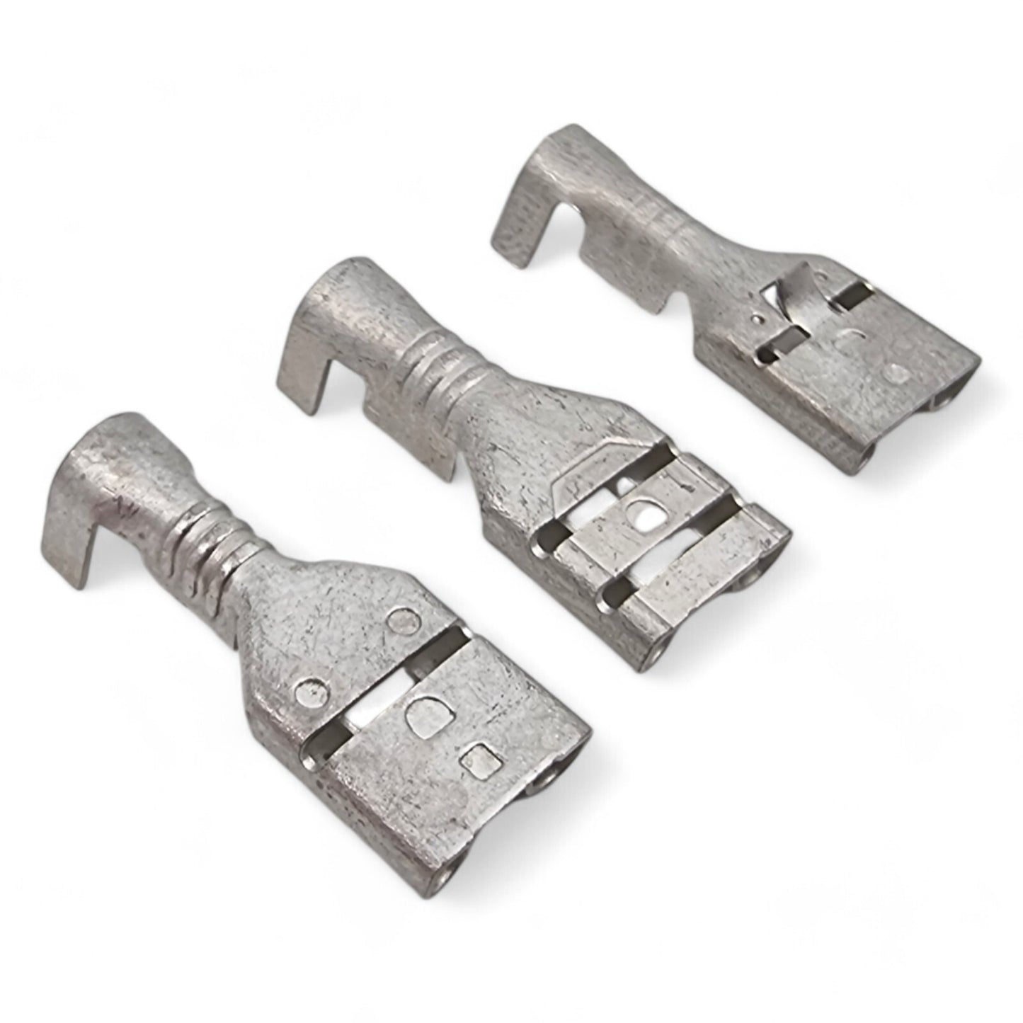 Uninsulated Female Spade Terminals 6.3mm + Clear PVC Sleeves – 1.5mm²–2.5mm Cable Crimp Connectors