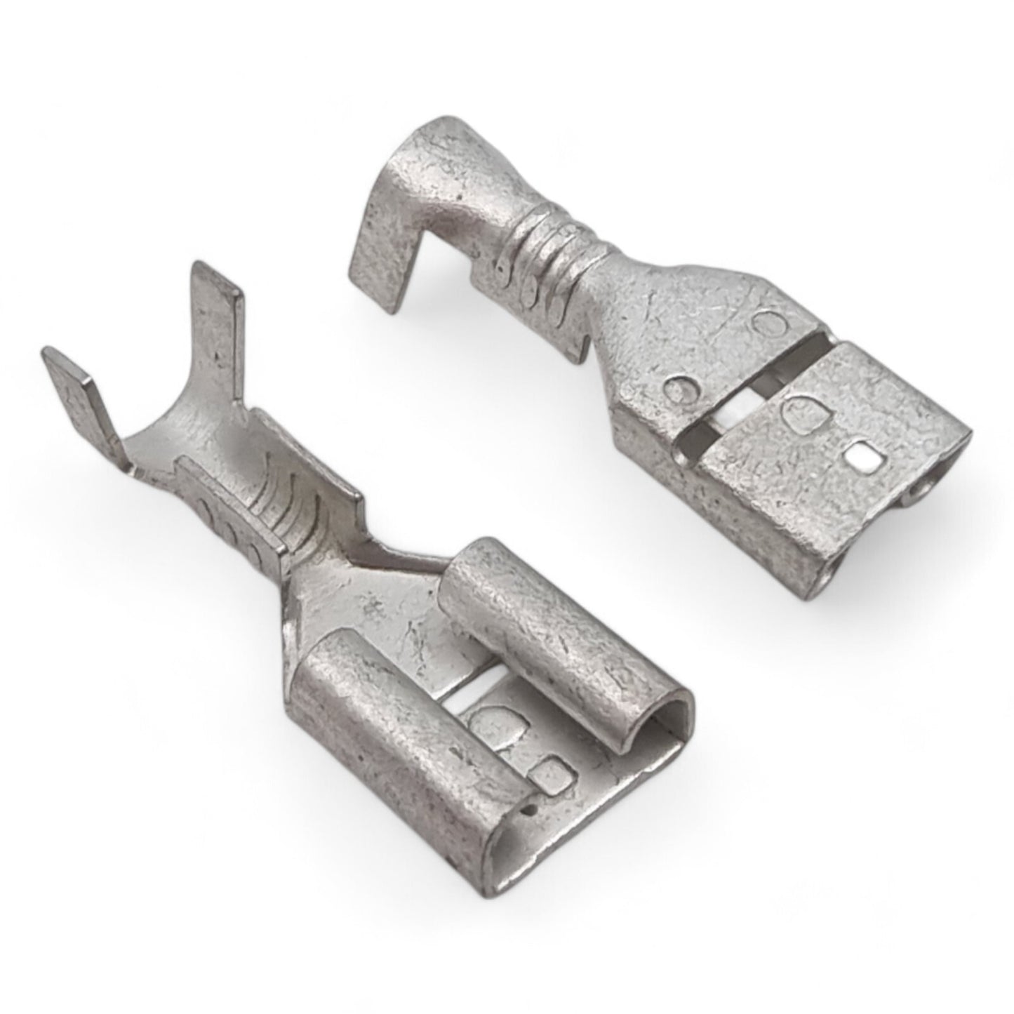 Uninsulated Female Spade Terminals 6.3mm + Clear PVC Sleeves – 1.5mm²–2.5mm Cable Crimp Connectors