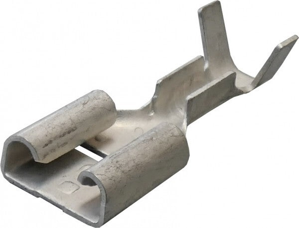 Uninsulated Female Spade Terminals 6.3mm + Clear PVC Sleeves – 1.5mm²–2.5mm Cable Crimp Connectors