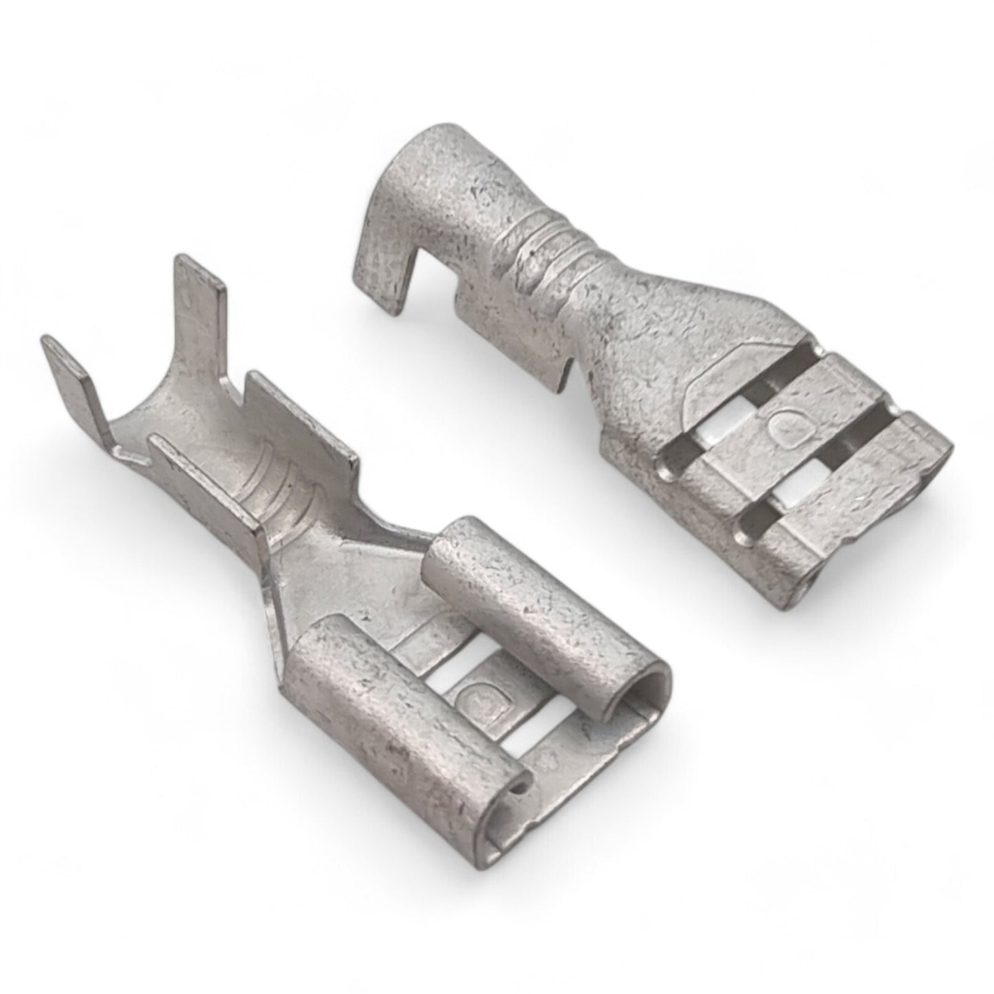 Uninsulated Female Spade Terminals 6.3mm + Clear PVC Sleeves – 1.5mm²–2.5mm Cable Crimp Connectors