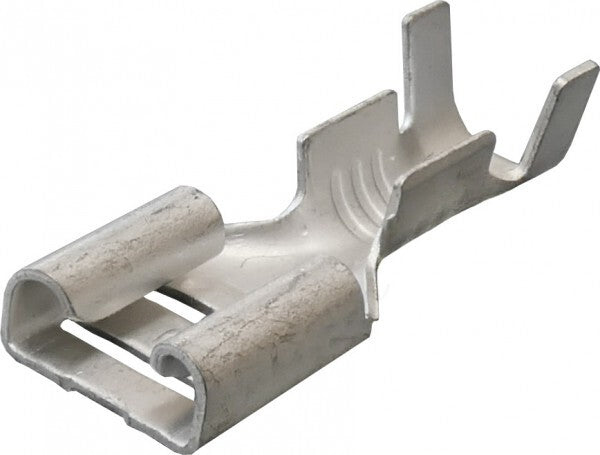Uninsulated Female Spade Terminals 6.3mm + Clear PVC Sleeves – 1.5mm²–2.5mm Cable Crimp Connectors