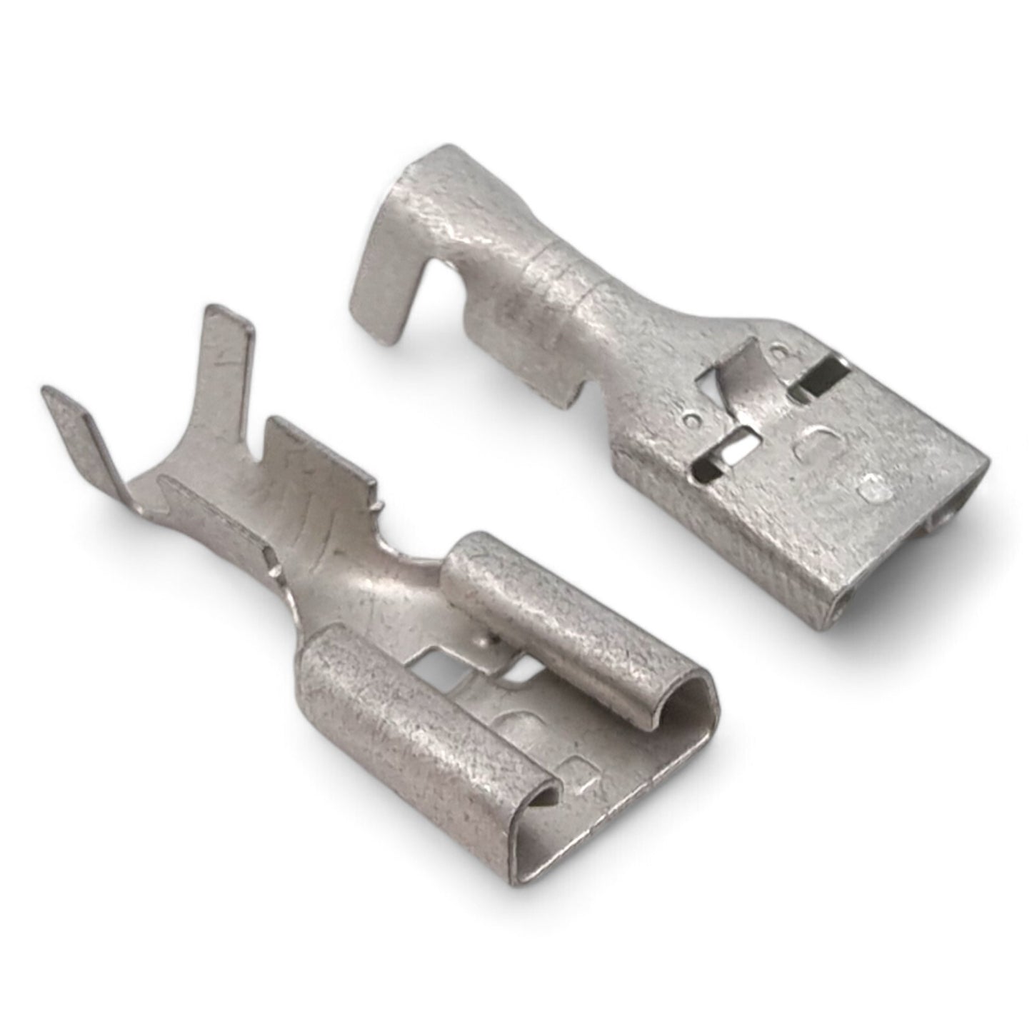 Uninsulated Female Spade Terminals 6.3mm + Clear PVC Sleeves – 1.5mm²–2.5mm Cable Crimp Connectors