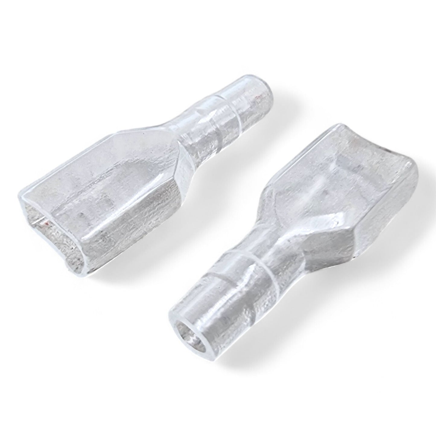 Uninsulated Female Spade Terminals 6.3mm + Clear PVC Sleeves – 1.5mm²–2.5mm Cable Crimp Connectors