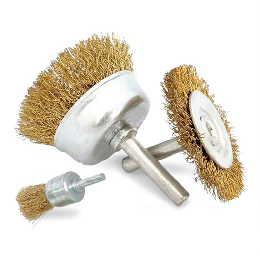 Abracs Spindle Mounted Wire Brushes – 6mm Shank | Crimp & Twist Knot Options | Rust, Paint & Scale Removal