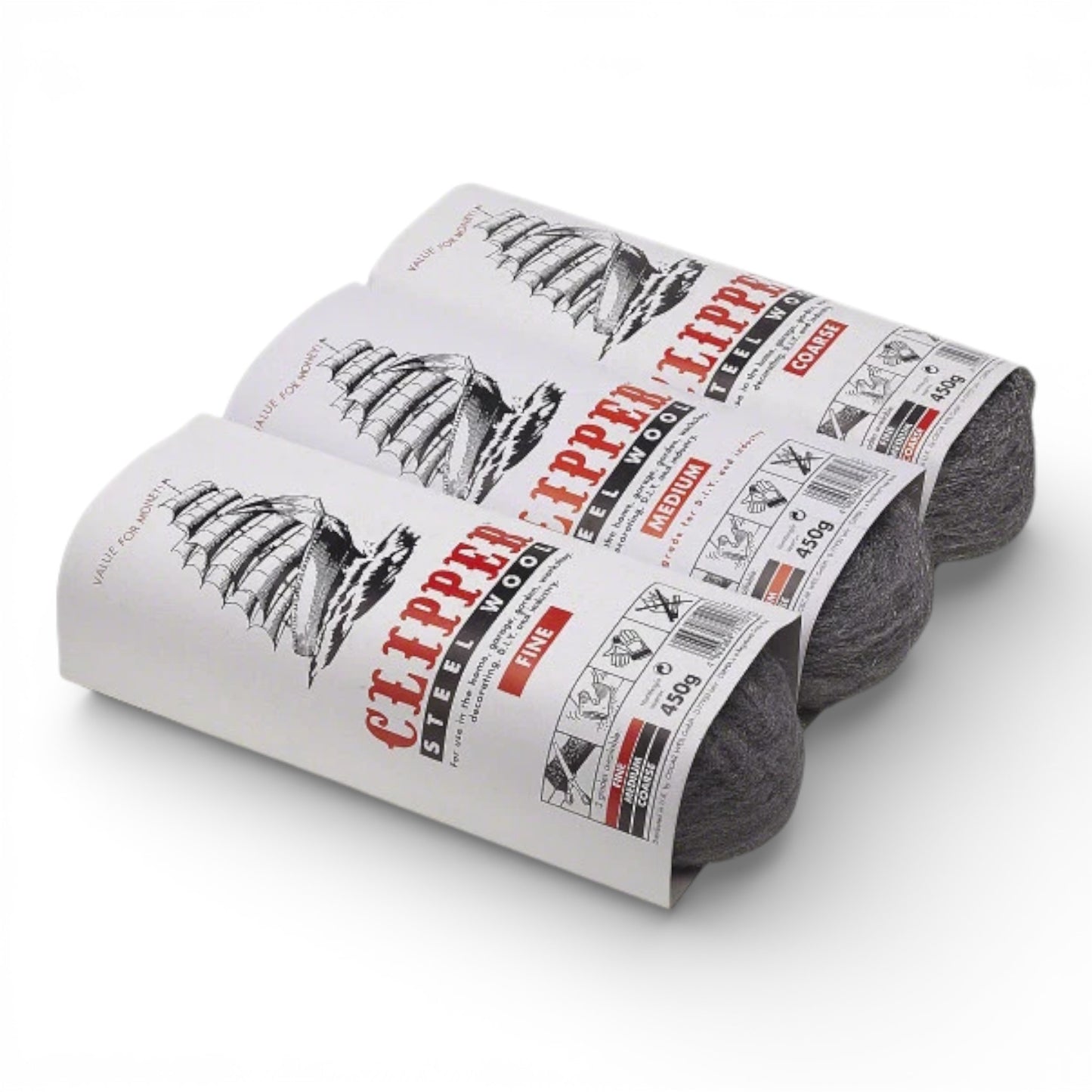 Clipper Steel Wire Wool – Fine, Medium & Coarse Grades | Flexible Abrasive for Cleaning, Polishing & Surface Prep