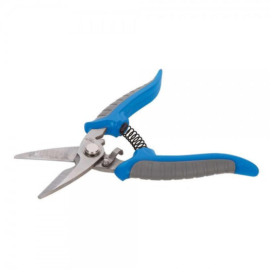 Heavy Duty Utility Scissors / Shears – Spring-Loaded Serrated Snips