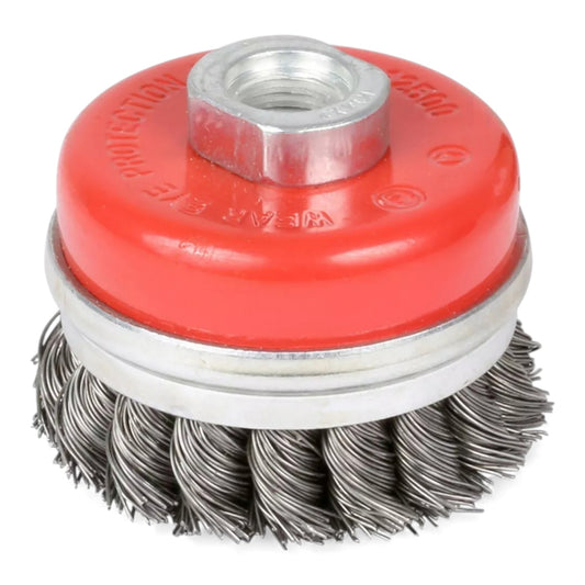 Abracs Twist Knot Cup Brush – 70mm | M14 Thread | Heavy-Duty Steel Wire for Rust, Paint & Slag Removal