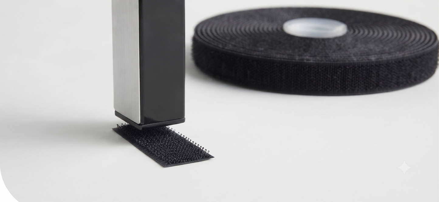 VELCRO® Brand Stick On Tape – Self-Adhesive Hook & Loop 20mm, Black