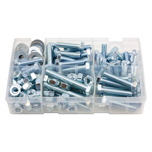 150pc M10 Hardware Assorted Box - Setscrews, Nuts & Washers