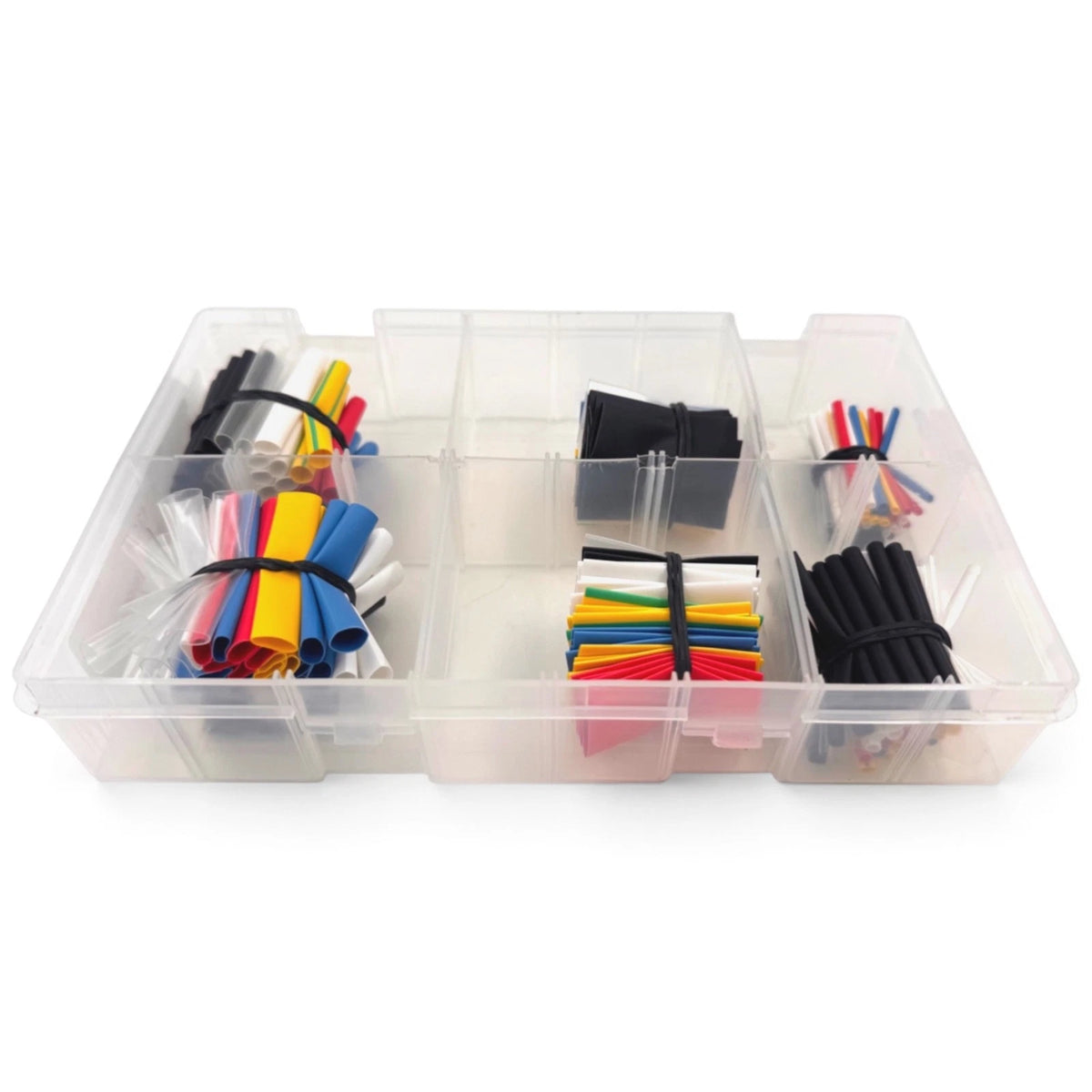 300pc Assorted Heat Shrink Tubing Box - Coloured 2:1, 1.6mm to 12.7mm