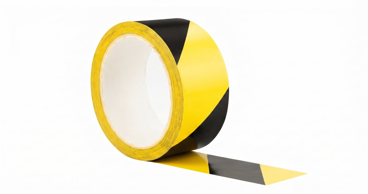 Black & Yellow Barrier Tape – Non-Adhesive Hazard Warning Tape (500m)