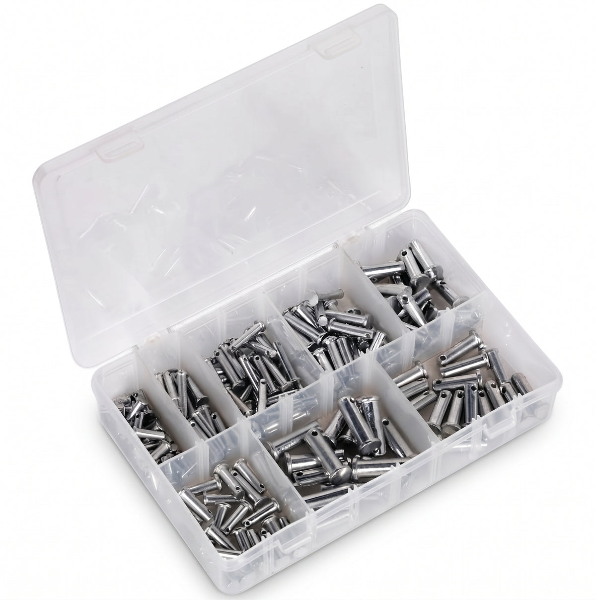 200pc Assorted Clevis Pins Box - BS 1574, 3/16 to 3/8 Inch