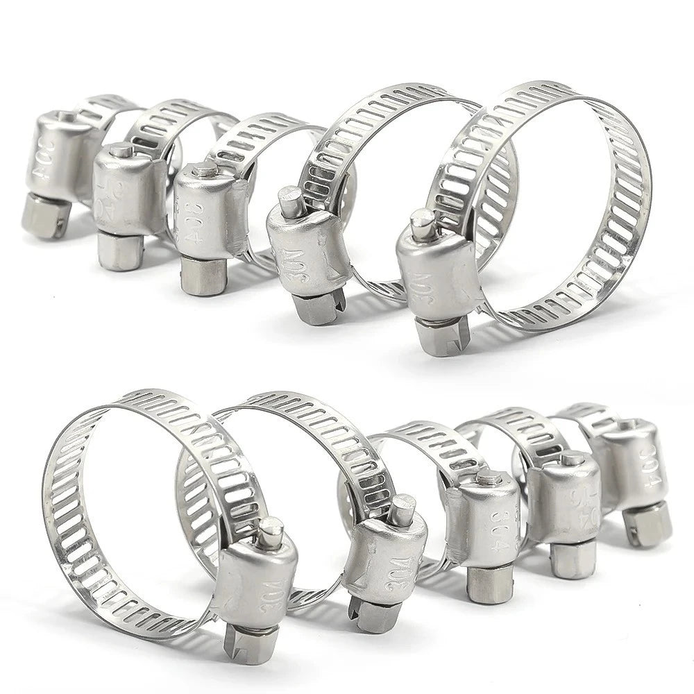 75pcs Assorted Box of Stainless Steel Mini Hose Clips - 7-17mm