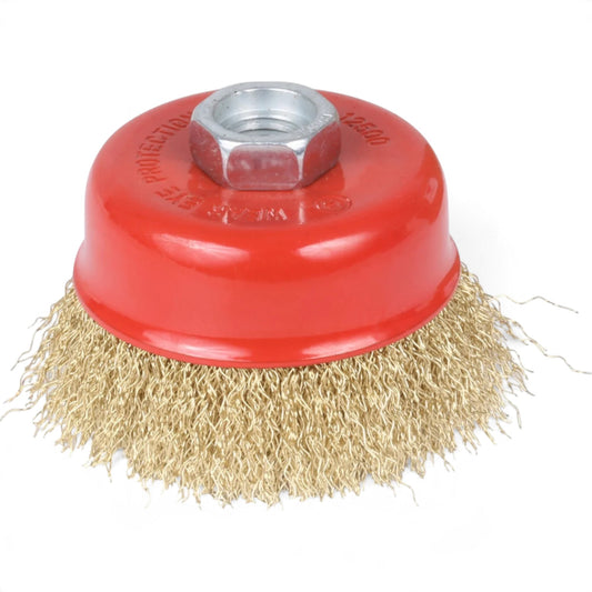 75mm Crimped Wire Cup Brush - Angle Grinder, M10 / M14