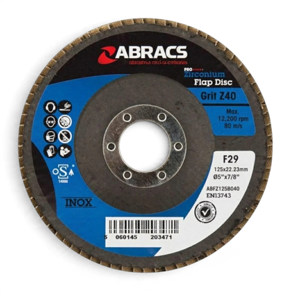 125mm Zirconium Flap Disc (5") - Abracs Type 29
