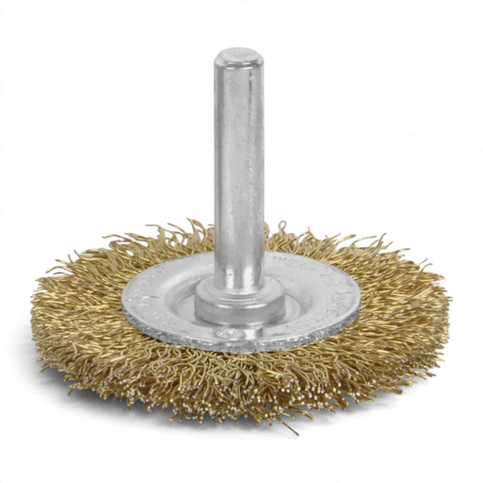Spindle Wire Wheel Brush - Drill Mounted, 6mm Shank, 50/75mm