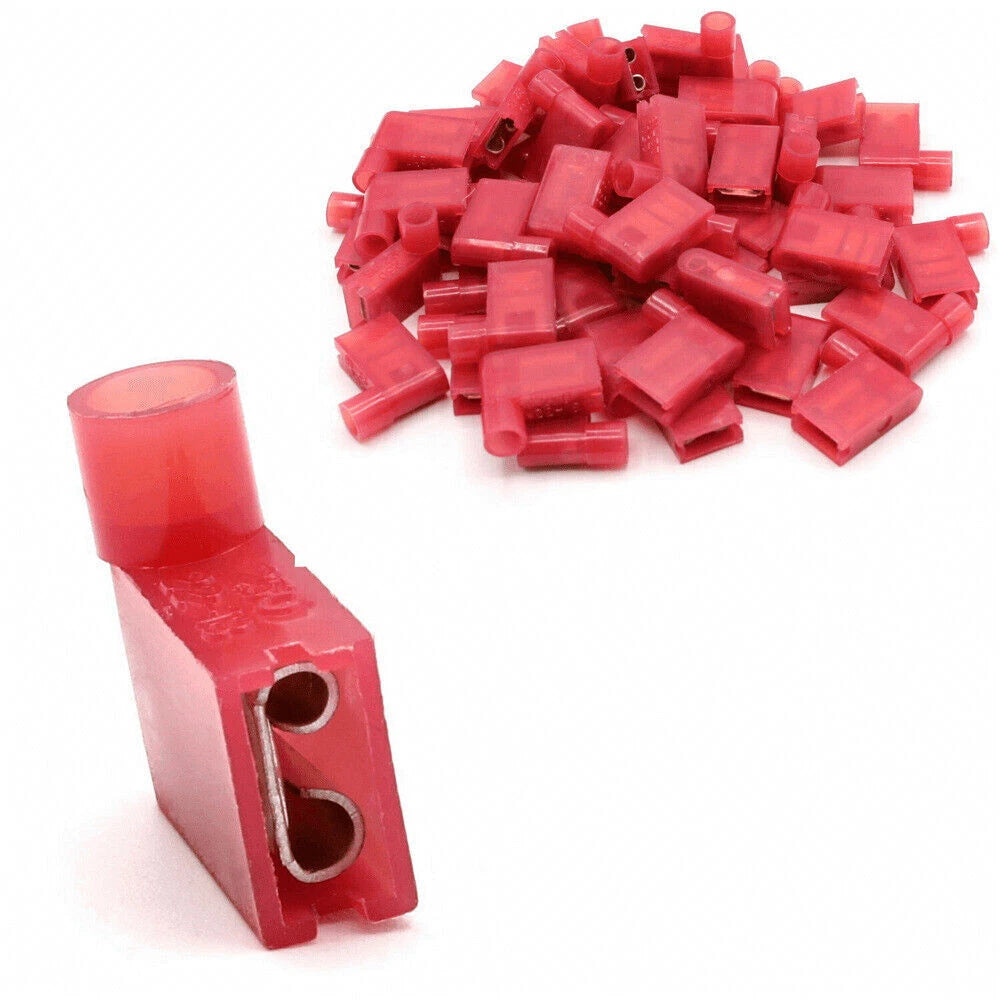Insulated Flag Terminal Connectors 90° – Crimp On Right Angle Electrical Terminals 6.3mm